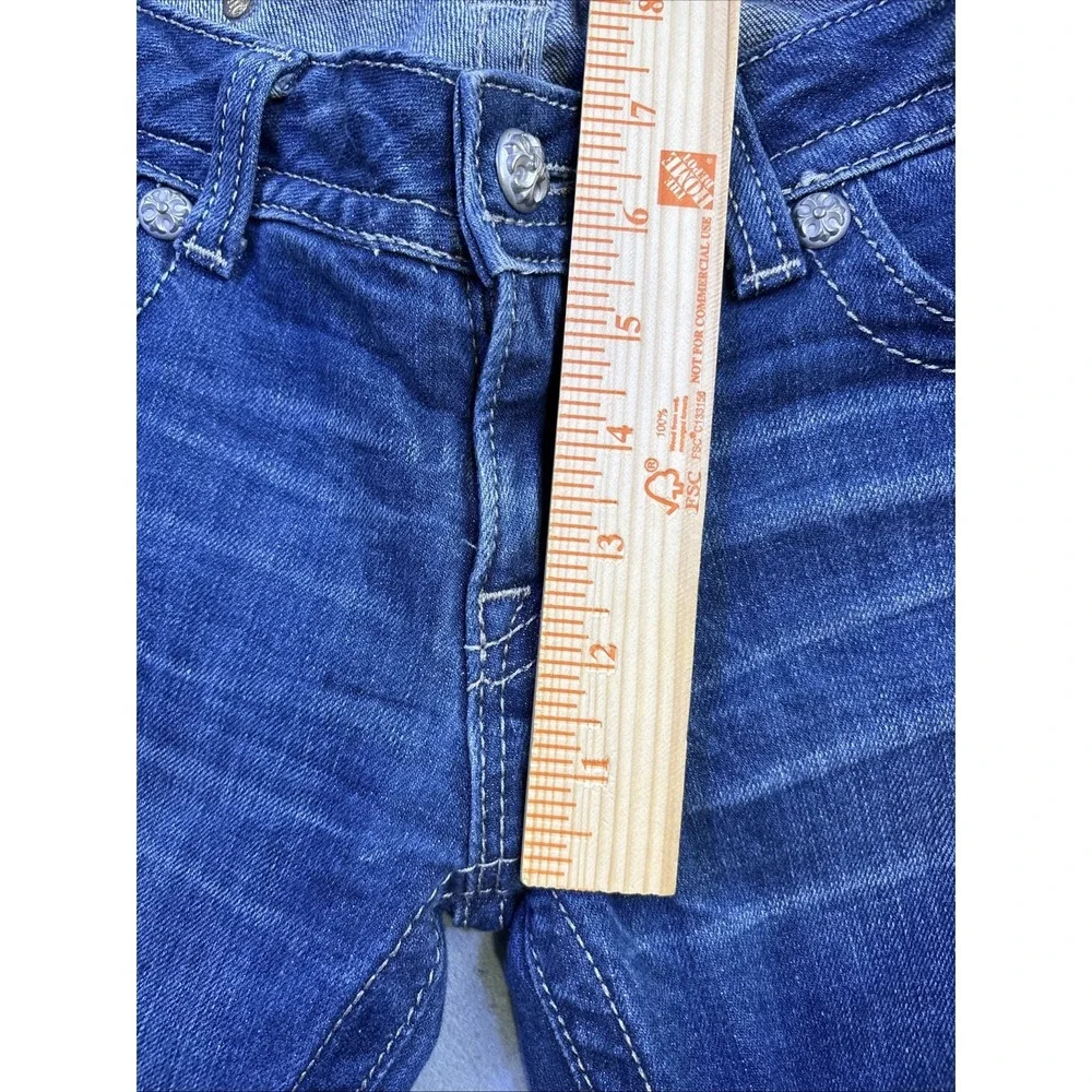 Miss Me BOOT JEANS JP6073B  Women's  28 FLUER DI LIS THICK STITCH Y2K EMBELISH